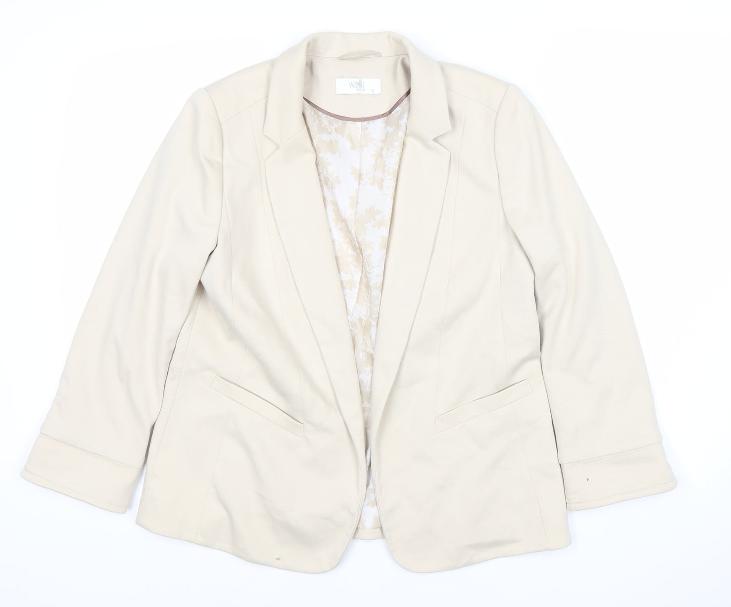 Wallis Women’s Beige Blazer Jacket Size 10 Regular Fit Workwear