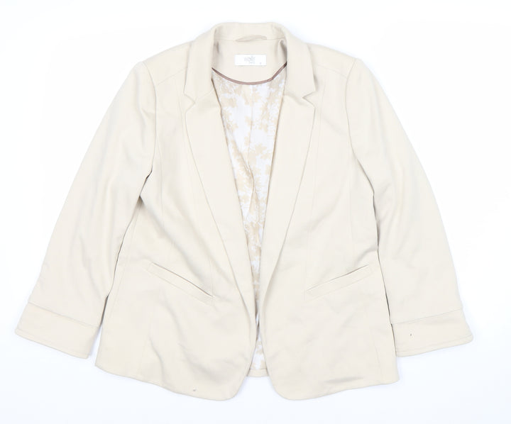 Wallis Women’s Beige Blazer Jacket Size 10 Regular Fit Workwear