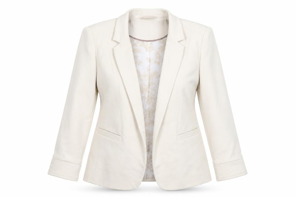Front view of Wallis Women’s Beige Blazer Jacket, size UK 10, Regular Fit Workwear