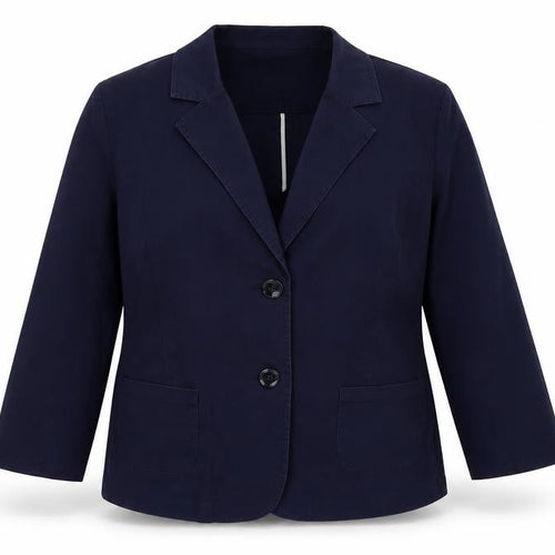 Tigi Women’s Blue Size 14 Cotton Blend Notch Lapel Blazer Jacket