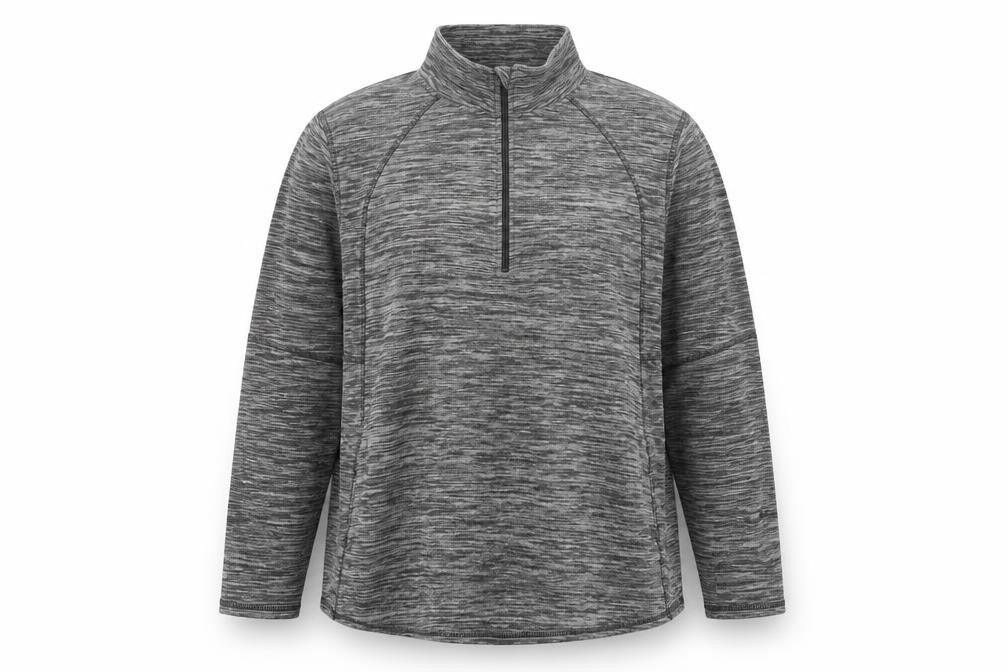 Front view of St John's Bay women’s grey 2xl pullover sweatshirt activewear