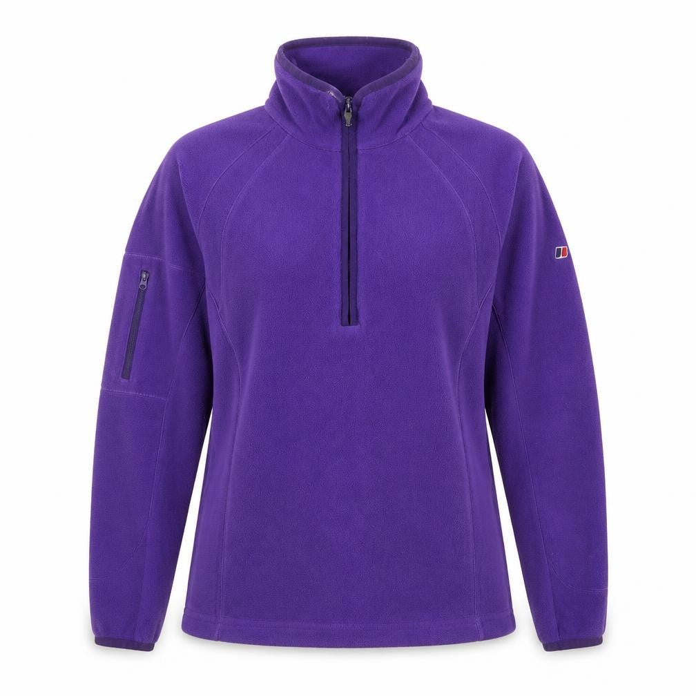 Berghaus Women’s Purple Fleece Sweatshirt UK 12 1/2 Zip Outdoor Hiking