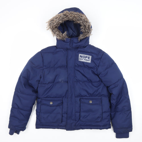 Y.F.K Boys Blue 9-10 Years Puffer Jacket Winter Hooded Coat