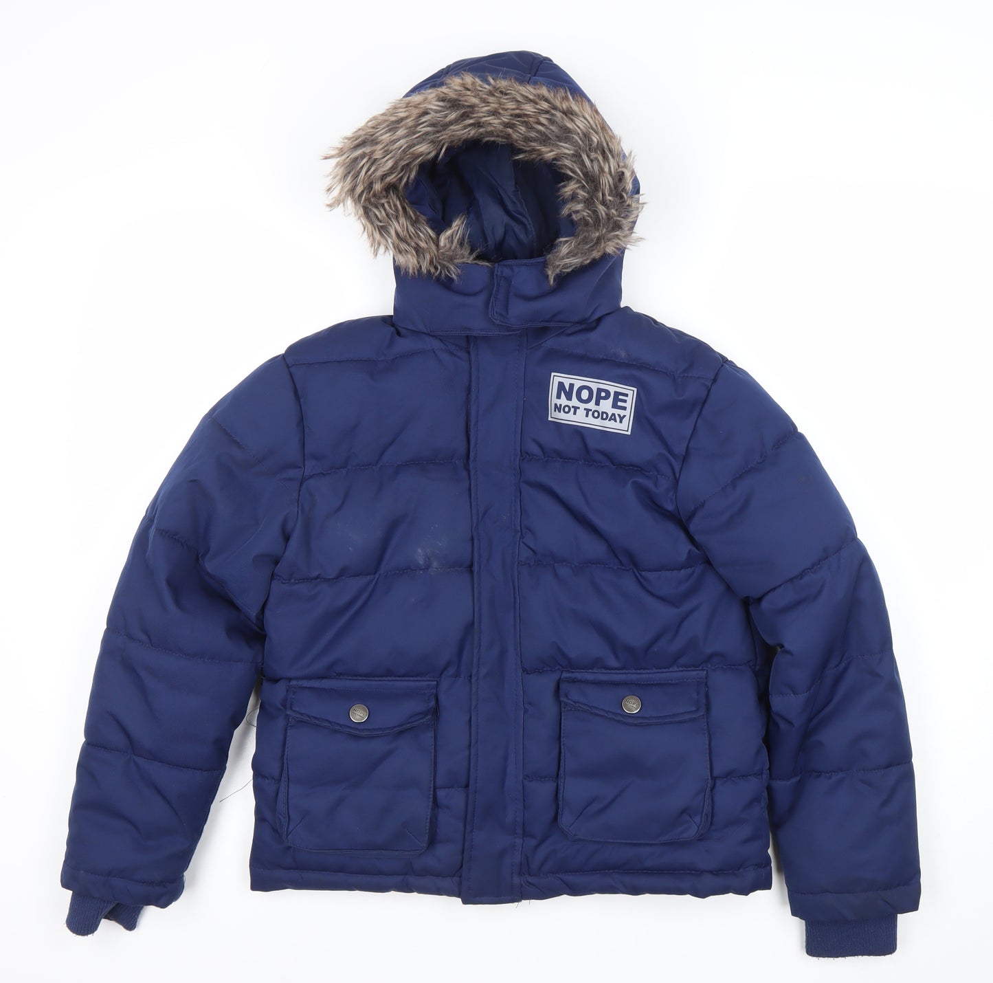 Y.F.K Boys Blue 9-10 Years Puffer Jacket Winter Hooded Coat