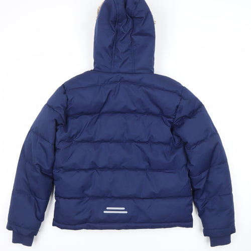 Y.F.K Boys Blue 9-10 Years Puffer Jacket Winter Hooded Coat
