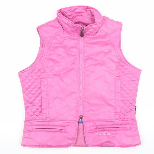 Mark Todd Womens Pink Quilted Waistcoat M Full Zip Outdoor Gilet