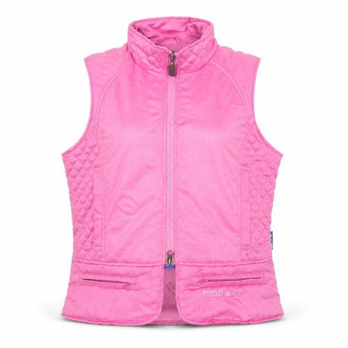 Mark Todd Womens Pink Quilted Waistcoat M Full Zip Outdoor Gilet