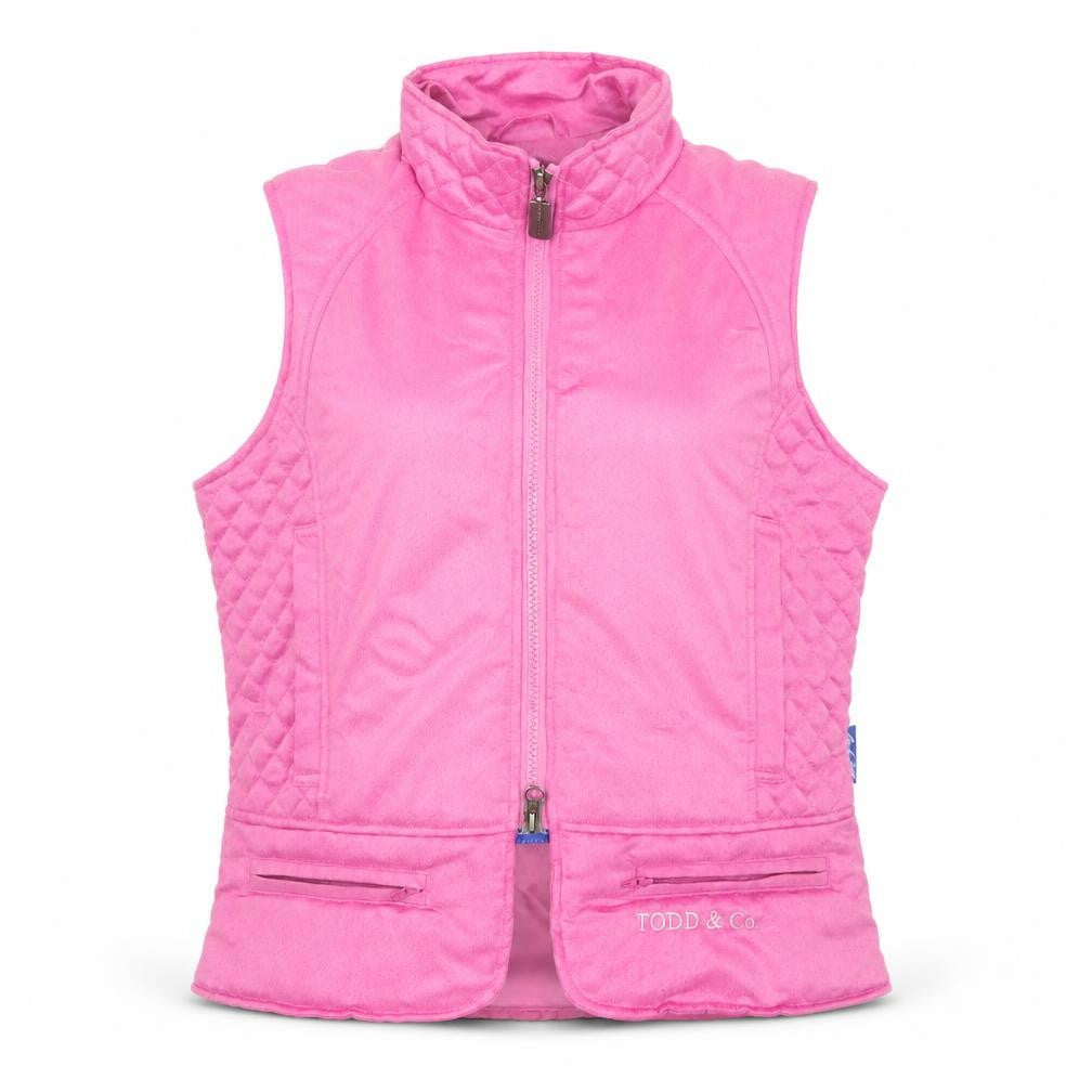 Mark Todd Womens Pink Quilted Waistcoat M Full Zip Outdoor Gilet