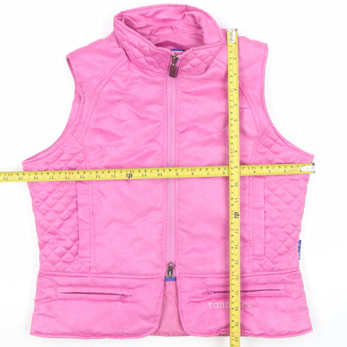 Mark Todd Womens Pink Quilted Waistcoat M Full Zip Outdoor Gilet
