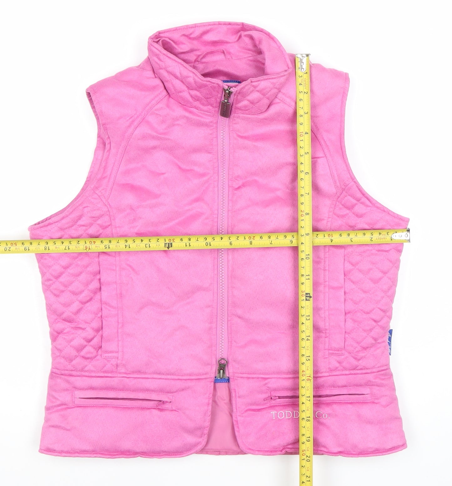 Mark Todd Womens Pink Quilted Waistcoat M Full Zip Outdoor Gilet