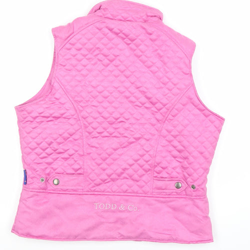 Mark Todd Womens Pink Quilted Waistcoat M Full Zip Outdoor Gilet