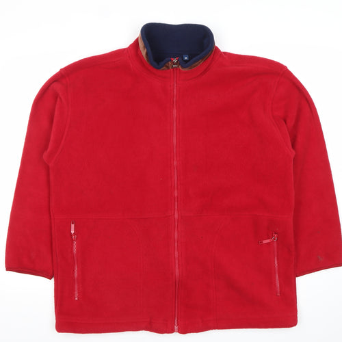 Hot Chilli Men Red Fleece Full Zip Jacket Size M Outdoor Hiking
