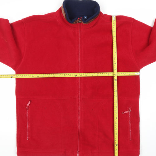 Hot Chilli Men Red Fleece Full Zip Jacket Size M Outdoor Hiking