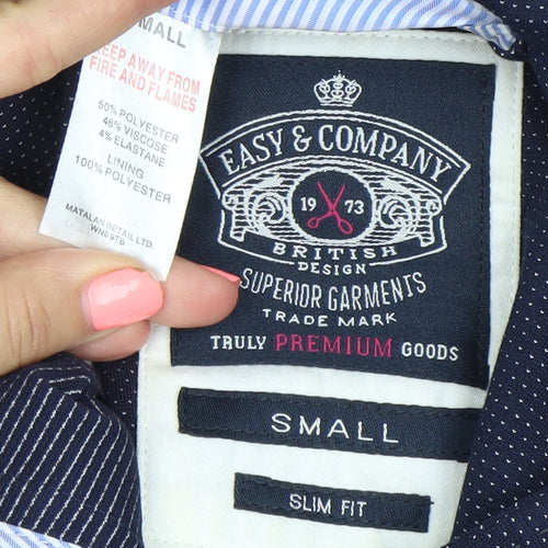 Easy & Company Men's Blue Slim Fit Blazer Jacket Size S