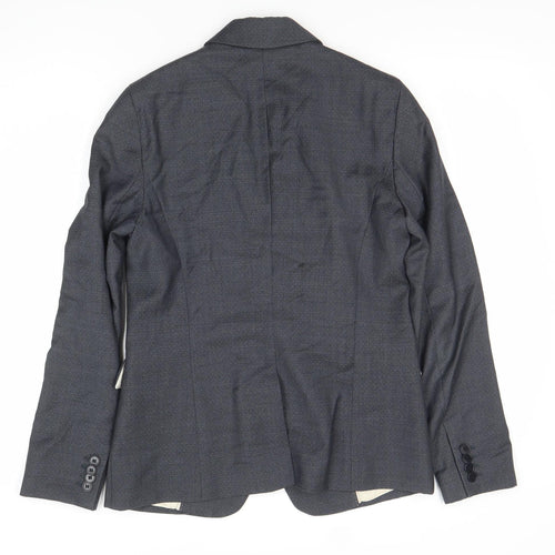 Jigsaw Womens Grey Wool Blend Pinstripe Blazer UK 10 Regular Fit