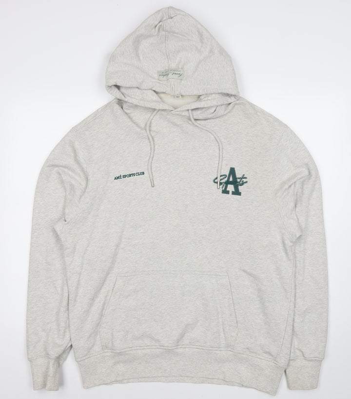 River Island Mens Grey Pullover Hoodie L Regular Fit Logo Sports