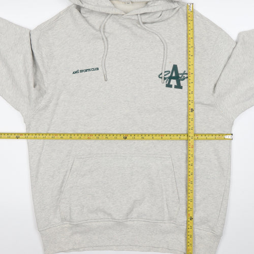 River Island Mens Grey Pullover Hoodie L Regular Fit Logo Sports
