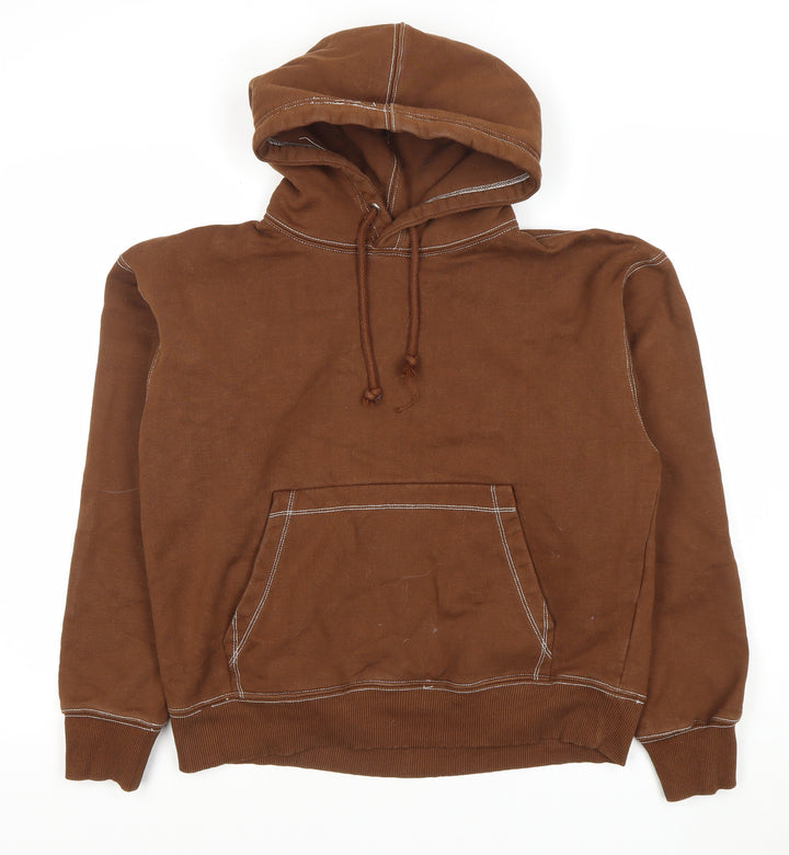 Zara Women’s Brown Pullover Hoodie Size S Cotton Blend