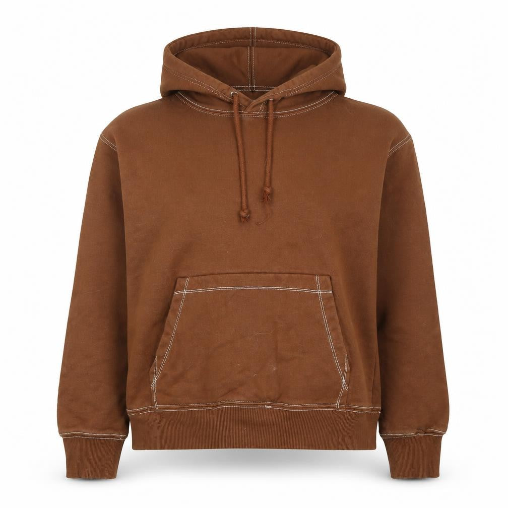 Front view of Zara Women’s Brown Pullover Hoodie, size S, Cotton Blend
