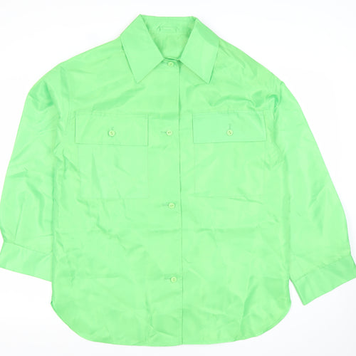 ASOS Design Womens Green Size 8 Basic Polyester Button Jacket