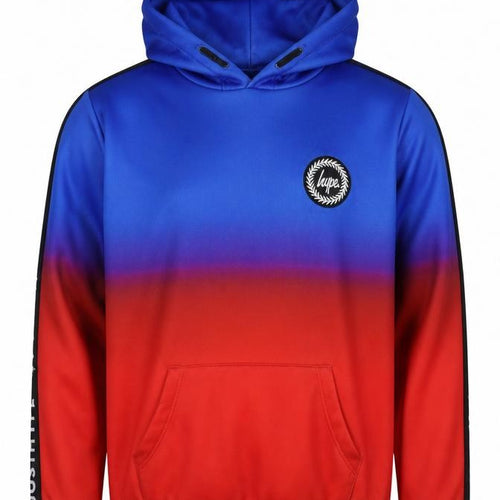 Hype Boys Blue Red Pullover Hoodie 14 Years Logo Print Hooded Jumper