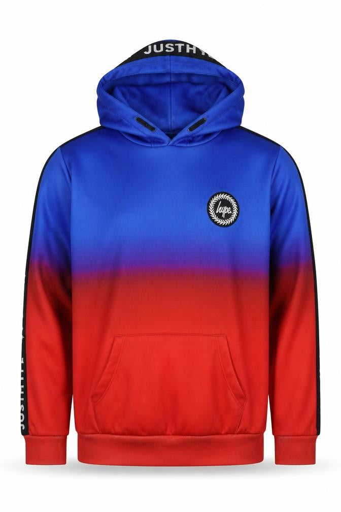 Hype Boys Blue Red Pullover Hoodie 14 Years Logo Print Hooded Jumper