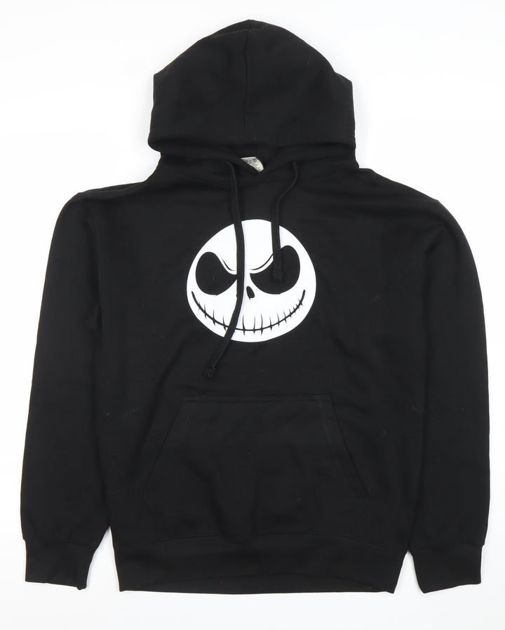Club Classic Mens Black Pullover Hoodie S Jack Skellington Graphic Print