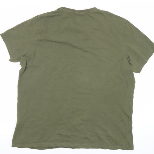 Karl Lagerfeld Men’s Green Logo T-Shirt Size L Crew Neck Designer