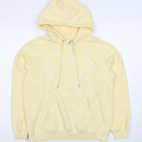 H&M Women Yellow Disney Mickey Mouse Pullover Hoodie Size S