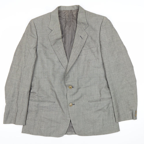 Lanvin Men Grey Wool Blazer Jacket Size 40 Regular Notch Lapel