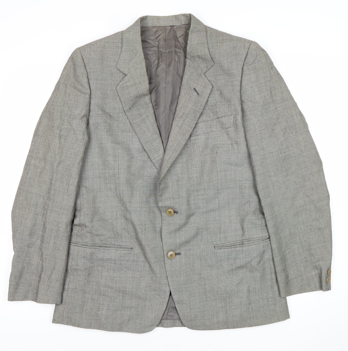 Lanvin Men Grey Wool Blazer Jacket Size 40 Regular Notch Lapel