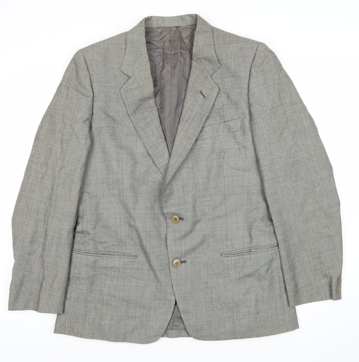Lanvin Men Grey Wool Blazer Jacket Size 40 Regular Notch Lapel