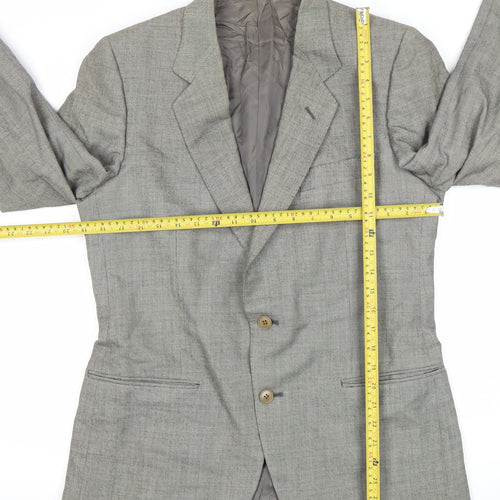 Lanvin Men Grey Wool Blazer Jacket Size 40 Regular Notch Lapel