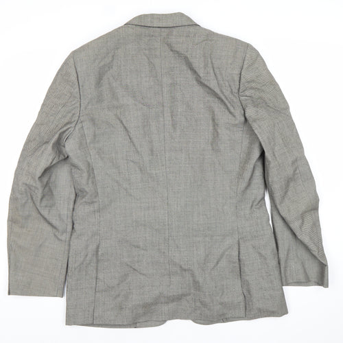 Lanvin Men Grey Wool Blazer Jacket Size 40 Regular Notch Lapel