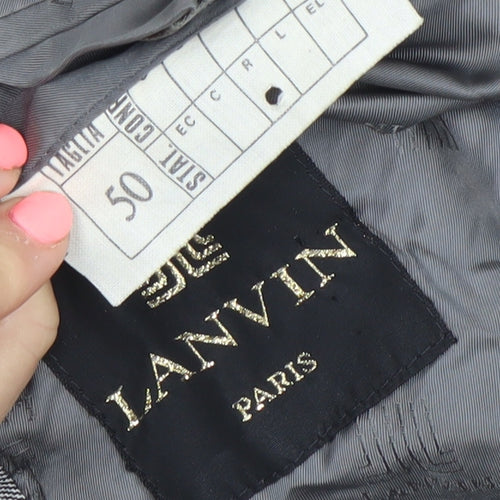 Lanvin Men Grey Wool Blazer Jacket Size 40 Regular Notch Lapel
