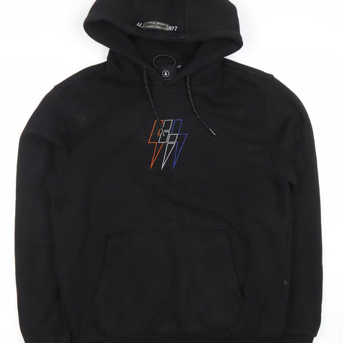 Lorenzo Veratti Mens Black Pullover Hoodie S Embroidered Logo