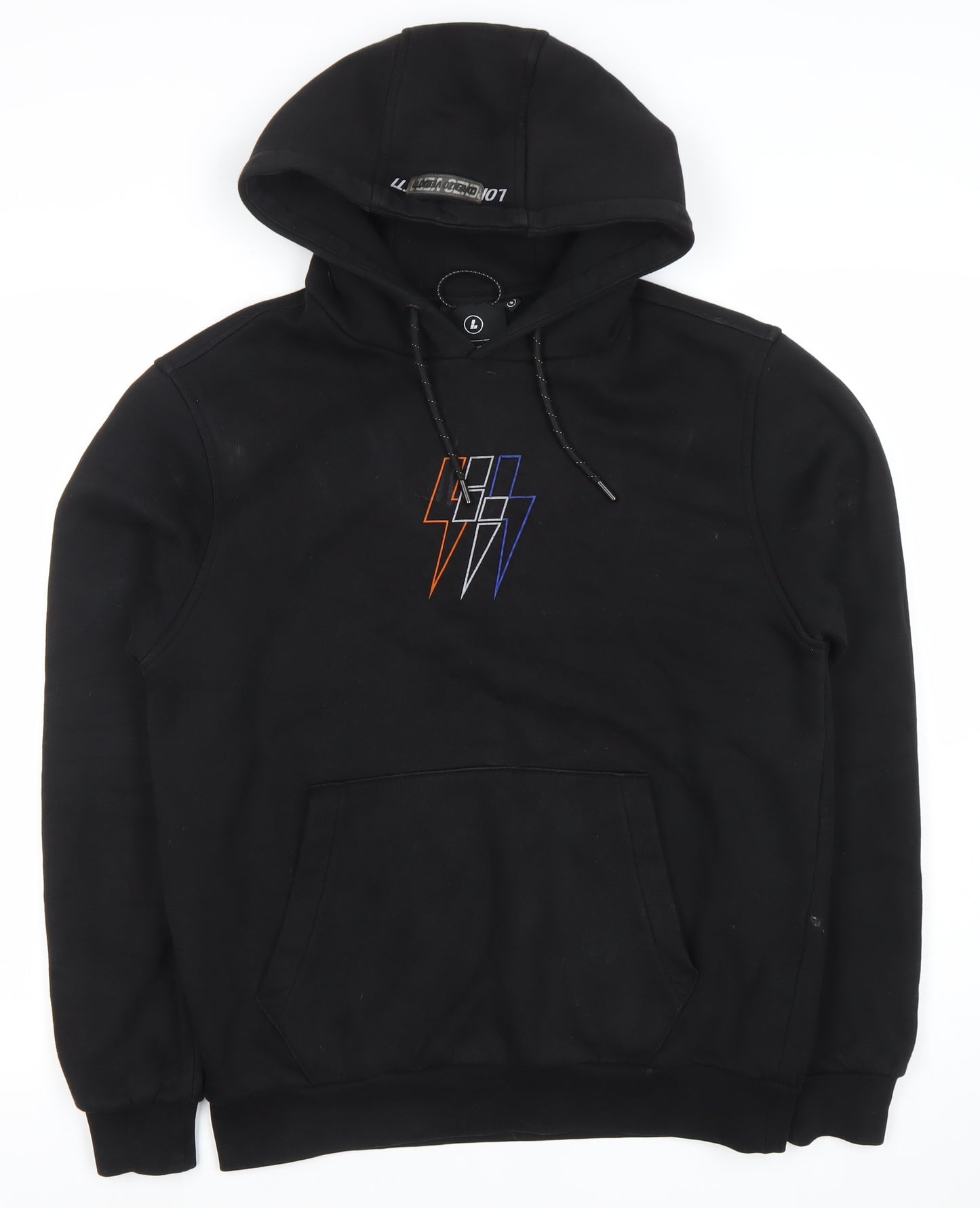 Lorenzo Veratti Mens Black Pullover Hoodie S Embroidered Logo