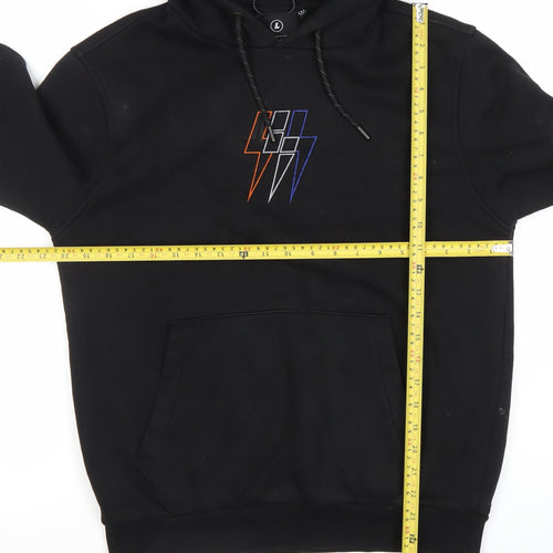 Lorenzo Veratti Mens Black Pullover Hoodie S Embroidered Logo
