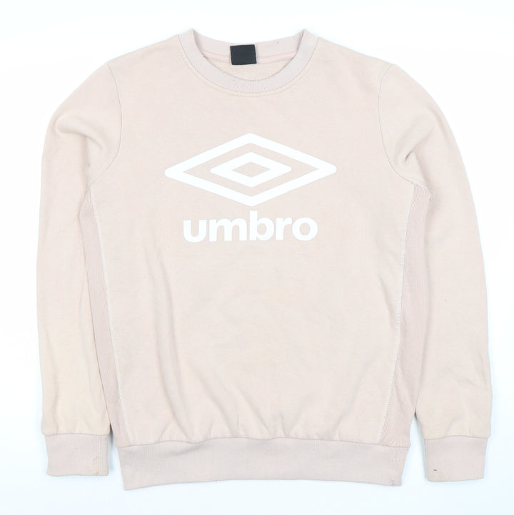Umbro Womens Beige Pullover Logo Sweatshirt Size M Long Sleeve