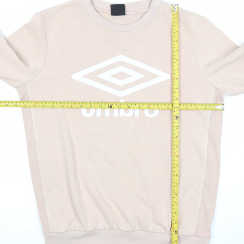 Umbro Womens Beige Pullover Logo Sweatshirt Size M Long Sleeve