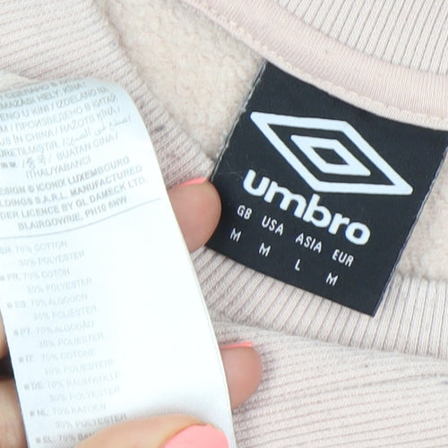 Umbro Womens Beige Pullover Logo Sweatshirt Size M Long Sleeve