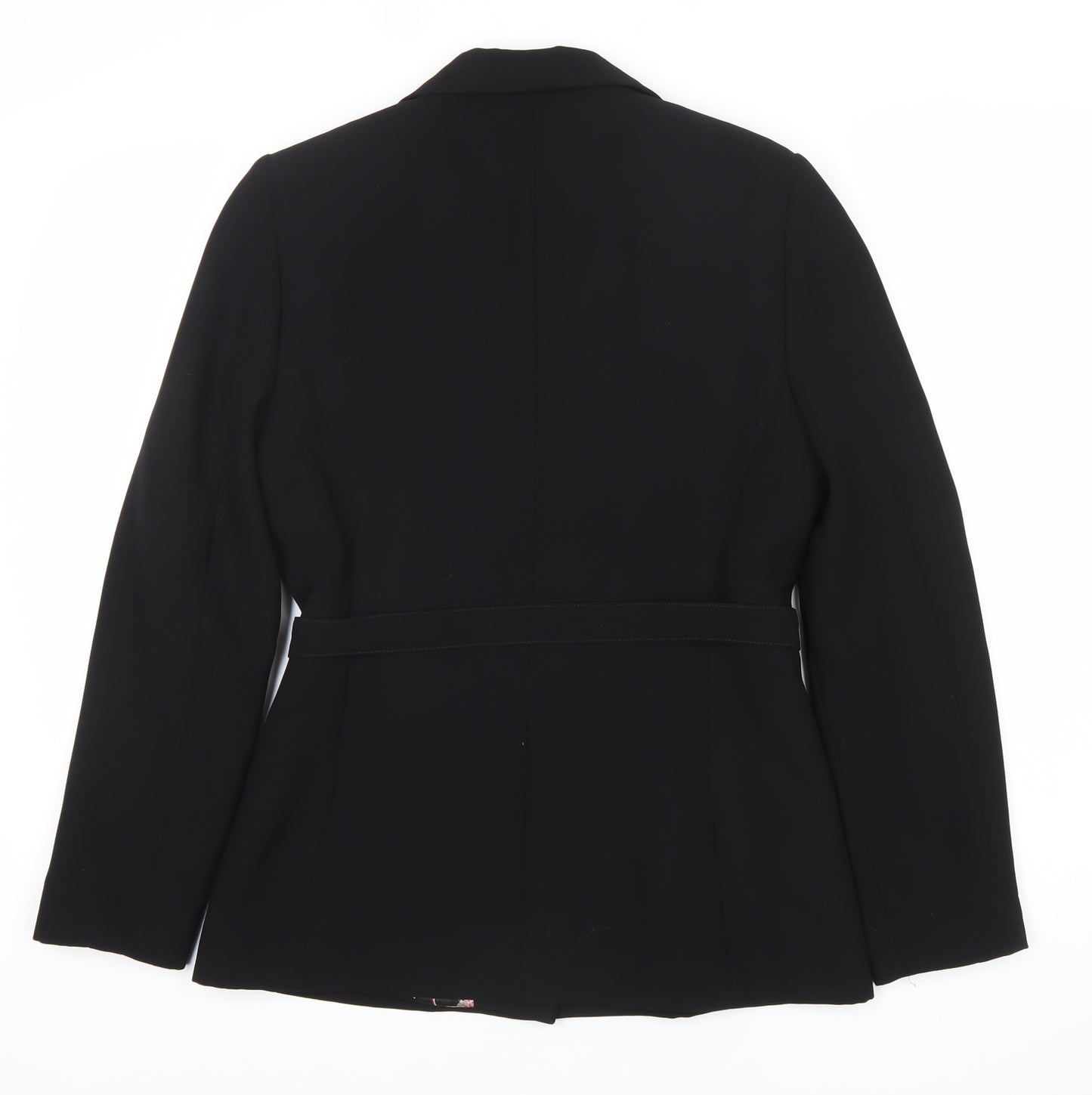 Dorothy Perkins Women Black Size 12 Belted Blazer Jacket
