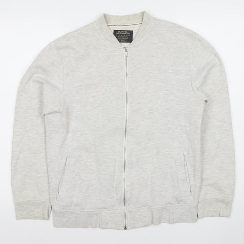 Burton Menswear London Men's Grey Full Zip Sweatshirt Small