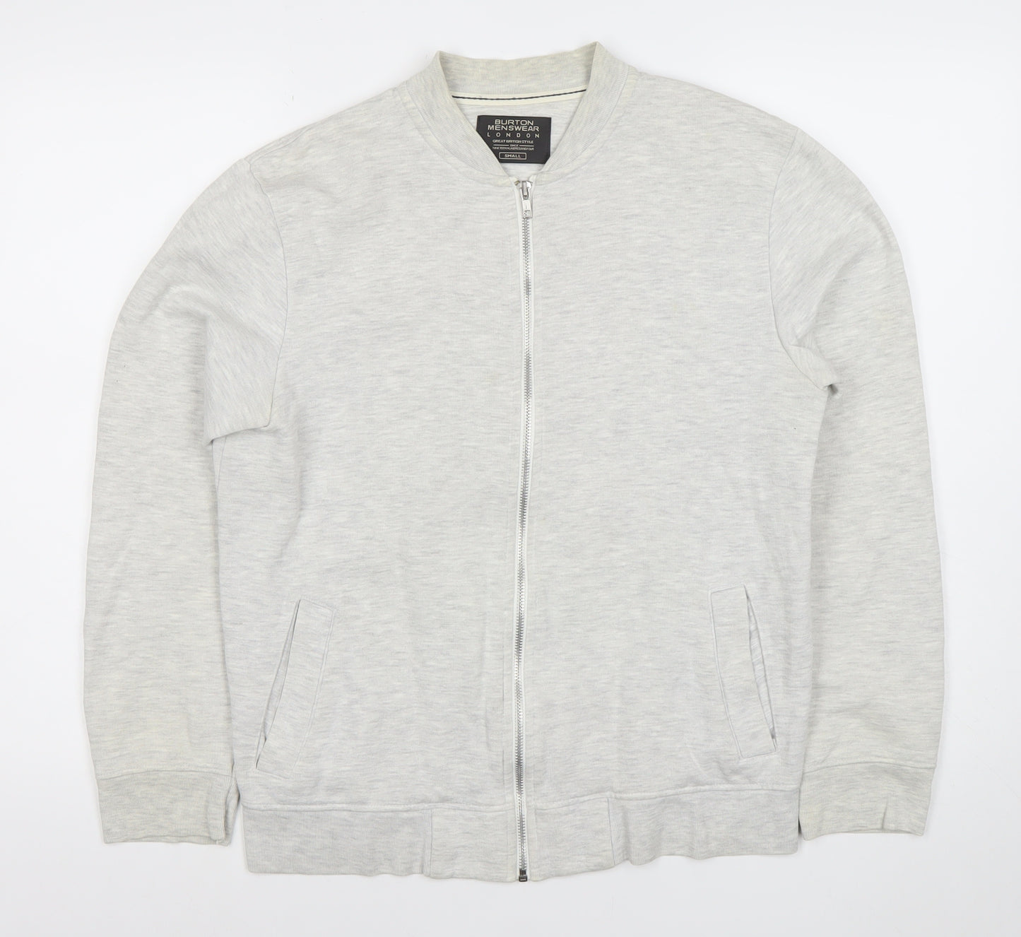 Burton Menswear London Men's Grey Full Zip Sweatshirt Small
