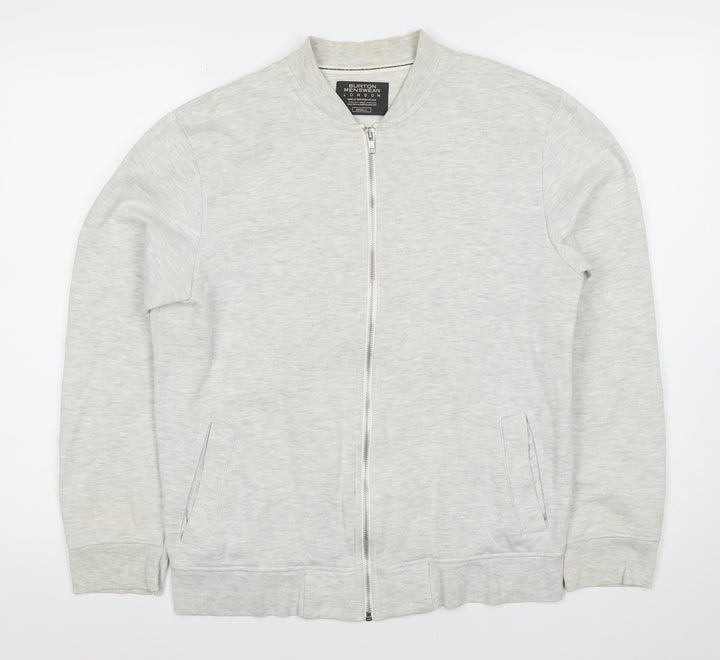 Burton Menswear London Men's Grey Full Zip Sweatshirt Small