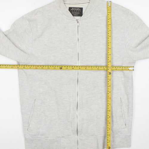 Burton Menswear London Men's Grey Full Zip Sweatshirt Small