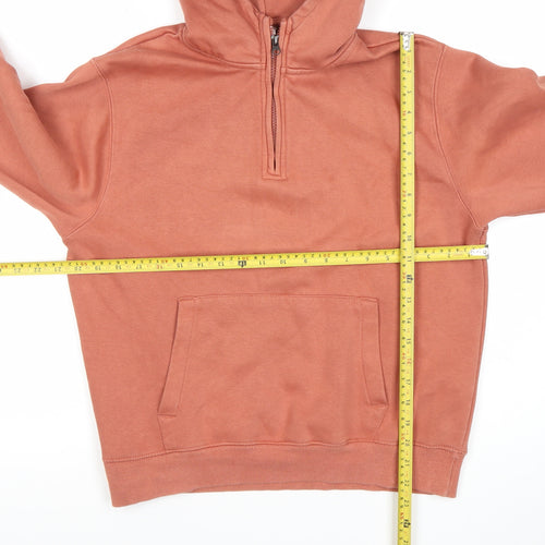 Zara Boys Brown 13-14 Years Pullover Hoodie with 1/2 Zip