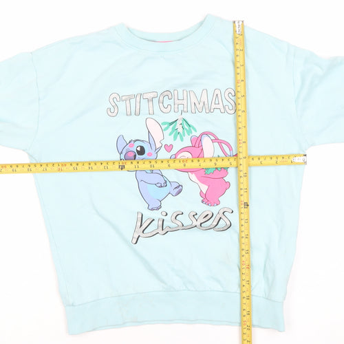 Primark Disney Girls Blue Stitch Sweatshirt 10 Years Pullover Christmas