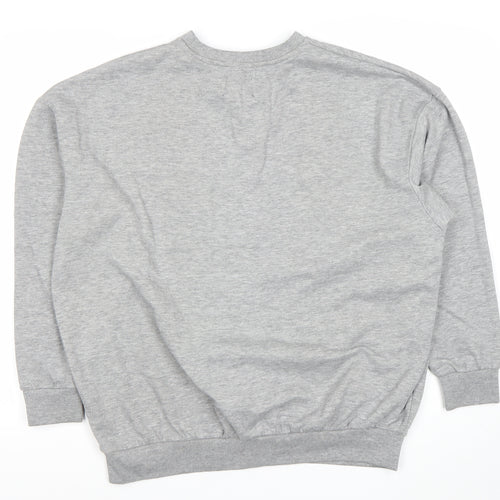Boohoo Womens Grey Sweatshirt UK 8 Crew Neck Long Sleeve Logo