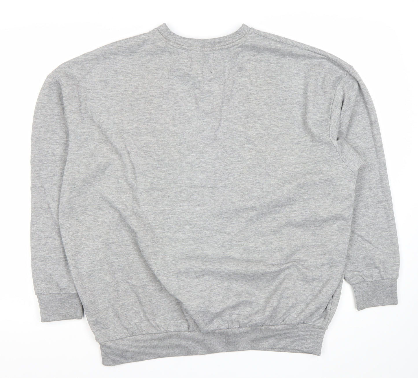 Boohoo Womens Grey Sweatshirt UK 8 Crew Neck Long Sleeve Logo